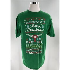 Delta Merry Christmas Bullhorn T-Shirt Mens XL Short Sleeve Crewneck Pullover